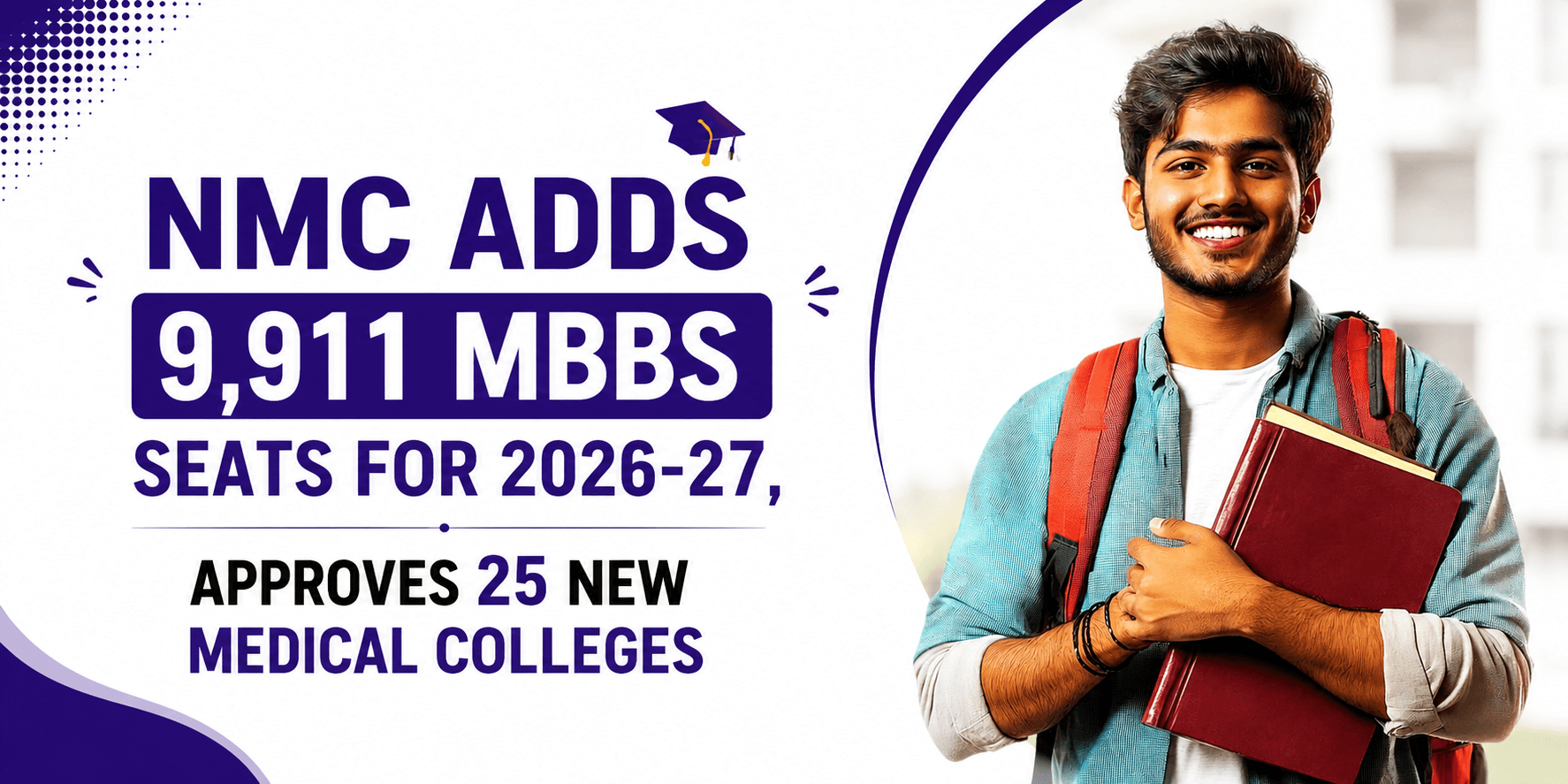 NMC Adds 9,911 MBBS Seats for 2026-27, Approves 25 New Medical Colleges