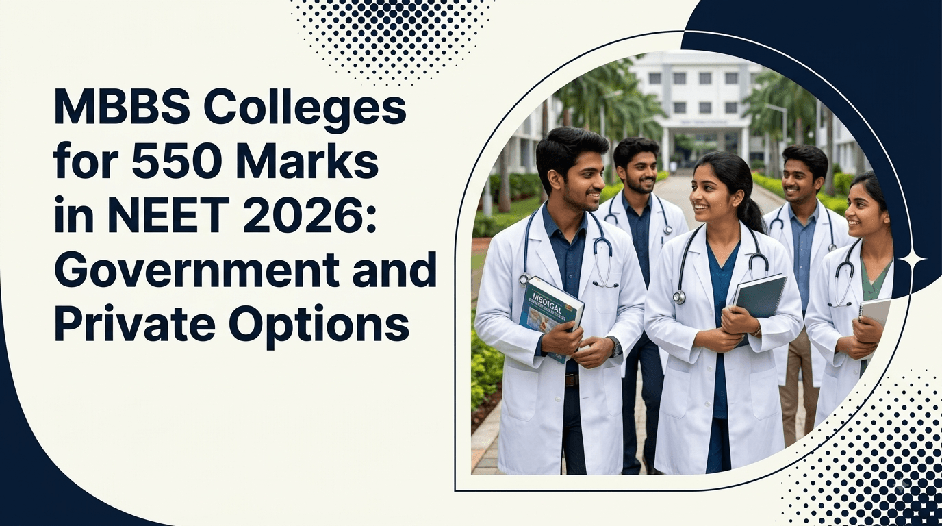 MBBS Colleges for 550 Marks in NEET 2026: Government and Private Options