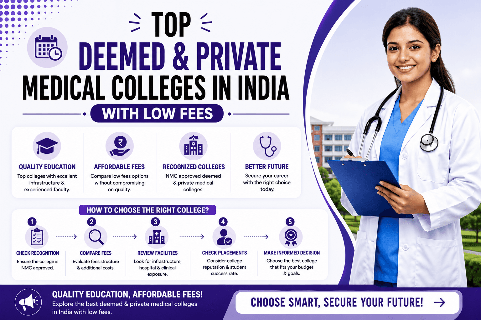 Top Deemed & Private Medical Colleges in India with Low Fees