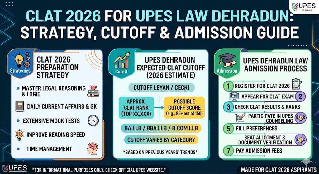 CLAT 2026 for UPES Law Dehradun — Strategy, Cutoff & Admission Guide